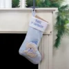 Northlight Baby's 1st Christmas Embroidered Teddy Bear Stocking - 19" - Blue And White