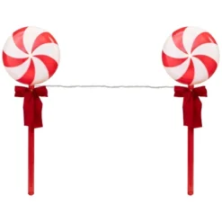 Northlight Lighted Peppermint Candy Christmas Outdoor Pathway Markers -16" - Set Of 3 -Northlight GUEST 62e084dd d5ae 43d4 9c23 5ac1d6e9668e