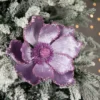 Northlight 24" Glittered Lavender Magnolia Christmas Stem Spray