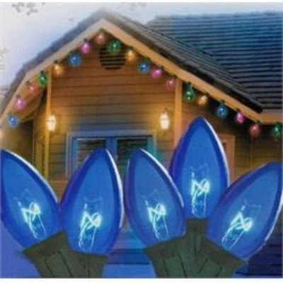 Northlight C7 Christmas String Lights - Blue - 24' Green Wire - 25ct 3 Northlight C7 Christmas String Lights - Blue - 24' Green Wire - 25ct