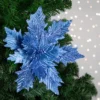 Northlight 24" Glittered Blue Poinsettia Christmas Stem Spray -Northlight GUEST 67378c74 b5c0 4a0f a859 853d6f7736c2