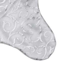 Northlight 19” White And Silver Filigree Christmas Stocking With Bows -Northlight GUEST 68844acd ac8c 43b5 abc1 9cd9d20d2c9e