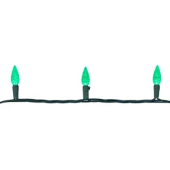 Northlight 70-Count Green Faceted C6 LED Christmas Light Set - 23ft Green Wire -Northlight GUEST 69cf63ba 145b 4078 986d 1a41a55712f8