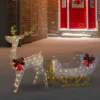 Northlight 48" LED Lighted Glitter Reindeer With Sleigh Outdoor Christmas Decoration -Northlight GUEST 6a141701 81ce 42a9 b9c5 aab92e6e92c0
