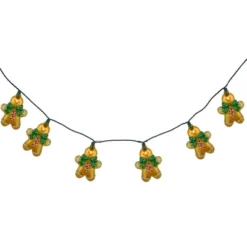 Northlight Gingerbread Man With Bowties Christmas Light Set - Clear - 7.5' Green Wire - 10ct -Northlight GUEST 6e35a0ba 4ff7 4f4d 862b 4581ae88d531