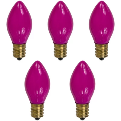 Northlight Pack Of 25 Opaque Pink C7 Christmas Replacement Bulbs 4 Northlight Pack Of 25 Opaque Pink C7 Christmas Replacement Bulbs - Image 2