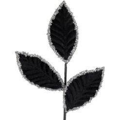 Northlight 26" Black And Silver Sequin Leaves Christmas Spray -Northlight GUEST 70ba59e4 d4d0 4335 99ad fad30c03cb64