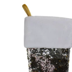 Northlight 22.75" Gold And Silver Reversible Sequined Christmas Stocking -Northlight GUEST 72ae540d 37b9 4927 82be b1a2bfa60eea