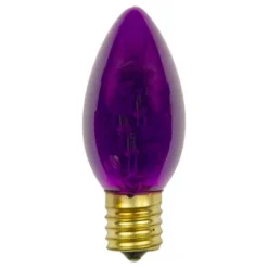 Northlight Pack Of 25 Transparent Purple C9 Christmas Glass Replacement Bulbs