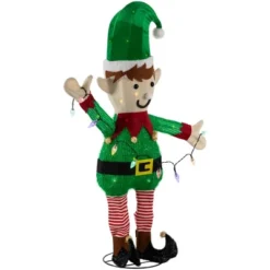Northlight 34.25" LED Lighted Elf Holding Christmas Lights Outdoor Yard Decoration -Northlight GUEST 73b03449 a4f1 43cc ae3e 83c4edaeaf1f