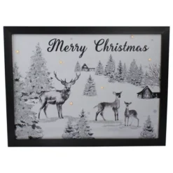 Northlight Lighted Black And White Winter Scene Merry Christmas Canvas Wall Art 11.75" X 15.75" -Northlight GUEST 76252571 51b4 4d90 ac68 3a25b7a7eaf2