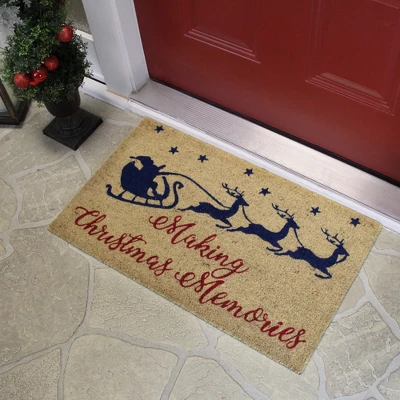 Northlight Santa And Reindeer Making Christmas Memories Doormat 18" X 30" 4 Northlight Santa And Reindeer Making Christmas Memories Doormat 18" X 30" - Image 2