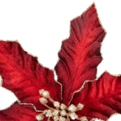 Northlight 8" Glittered Burgundy Velvet Poinsettia Floral Christmas Pick Spray -Northlight GUEST 799e38b2 de85 48d1 b644 3801ae558863