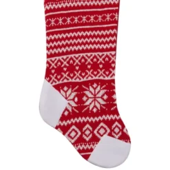 Northlight 21.5" Red And White Knitted Snowflake Christmas Stocking With Fleece Cuff -Northlight GUEST 7b1e5775 f4ec 48c6 8658 0154a66e1db6