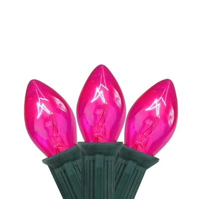 Northlight C7 Christmas String Lights - Pink - 24' Green Wire - 25ct 3 Northlight C7 Christmas String Lights - Pink - 24' Green Wire - 25ct
