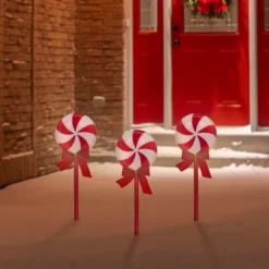 Northlight Lighted Peppermint Candy Christmas Outdoor Pathway Markers -16" - Set Of 3 -Northlight GUEST 7f6ebdc2 9842 4d6a 86f5 1deffa4e623a