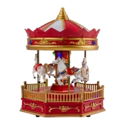 Northlight 9.25" LED Lighted Animated And Musical Carousel Christmas Village Display Piece -Northlight GUEST 80b542c1 c503 4780 910a b665f4ee5fe1