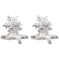 Northlight Double Snowflake Christmas Stocking Holders - 4.75" - Silver - Set Of 2 -Northlight GUEST 815e5db7 a80c 4ed5 bbd1 df1ab470ef9d
