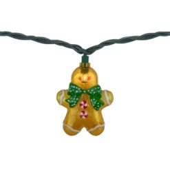 Northlight Gingerbread Man With Bowties Christmas Light Set - Clear - 7.5' Green Wire - 10ct -Northlight GUEST 81f00b79 3b7a 4825 8631 9ac2c06e1d22