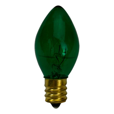 Northlight Set Of 4 Green C7 Transparent Christmas Replacement Bulbs - 4" 4 Northlight Set Of 4 Green C7 Transparent Christmas Replacement Bulbs - 4" - Image 2