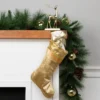 Northlight 20.5" Gold Etched Velvet Christmas Stocking With Glitter Print And Metallic Trim -Northlight GUEST 83b48bc1 f9d1 4e3b a32e 9ad6a2af6648
