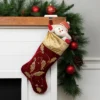 Northlight 20.5-Inch Velvet Gold And Maroon Etched Cuff Christmas Stocking -Northlight GUEST 84f57809 82af 43c0 8dd7 e947ca17992a
