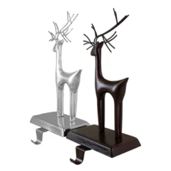 Northlight Set Of 2 Oil Rubbed Bronze And Silver Reindeer Christmas Stocking Holders -Northlight GUEST 858345cb 1fd6 402f 9a69 1690e042e83f