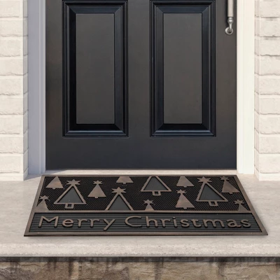 Northlight Black And Gold Merry Christmas Doormat 18" X 30" 3 Northlight Black And Gold Merry Christmas Doormat 18" X 30"