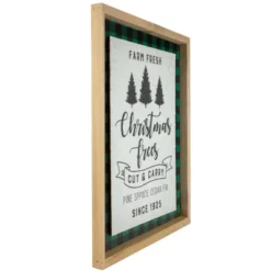 Northlight 16" Buffalo Plaid Wooden Framed "Farm Fresh Christmas Trees" Wall Decor -Northlight GUEST 8aa7c3bd b269 46d7 ac25 783d854686cb