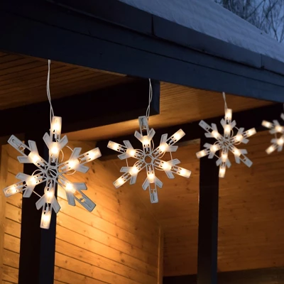Northlight Twinkling Icicle Snowflake Christmas Lights - Clear - 8.6' White Wire - 100ct 3 Northlight Twinkling Icicle Snowflake Christmas Lights - Clear - 8.6' White Wire - 100ct