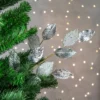 Northlight 28" Platinum Silver And Icy Glitter Leaves Christmas Spray -Northlight GUEST 8e4d19d2 bb81 4f92 8c75 7ebcf3c11513