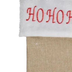 Northlight 19" Beige And Red Burlap "Ho Ho Ho" Santa Claus Christmas Stocking -Northlight GUEST 914d1772 de28 4572 8215 ec13bae67109