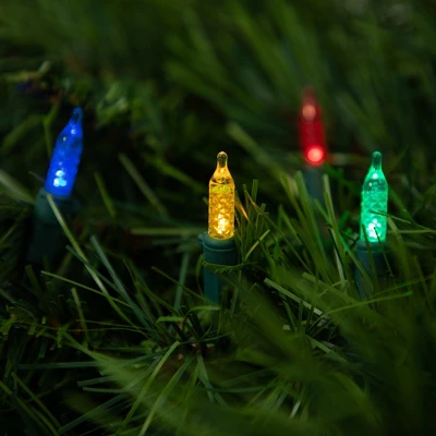 Northlight LED M5 Faceted Christmas Lights - Multicolor - 15.75’ Green Wire - 50ct 4 Northlight LED M5 Faceted Christmas Lights - Multicolor - 15.75’ Green Wire - 50ct - Image 2