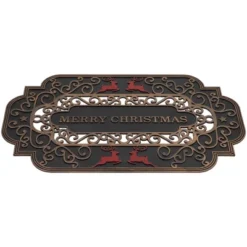Northlight Black And Copper Reindeer "Merry Christmas" Doormat 18" X 30" -Northlight GUEST 93e69cc1 a636 4b7b 9118 58539abb75dd
