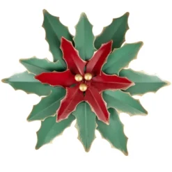 Northlight 14" Small Green And Red Metal Poinsettia Christmas Wall Hanging -Northlight GUEST 9865ed44 6f55 46a6 8a9a f4f03bcde499