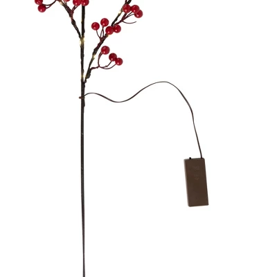 Northlight Lighted Berries Christmas Spray - 29" - Warm White 6 Northlight Lighted Berries Christmas Spray - 29" - Warm White - Image 4