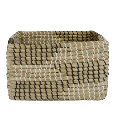 Northlight 12.5'' Brown Woven Accent Christmas Seagrass Basket 5 Northlight 12.5'' Brown Woven Accent Christmas Seagrass Basket - Image 4