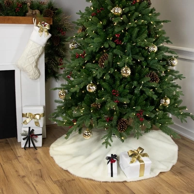 Northlight Cable Knit Christmas Stocking With Faux Fur Cuff - 20.5" - Cream And White 4 Northlight Cable Knit Christmas Stocking With Faux Fur Cuff - 20.5" - Cream And White - Image 2