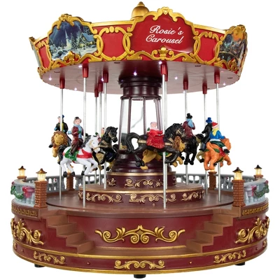 Northlight 14" LED Lighted Animated And Musical Carousel Christmas Decoration 7 Northlight 14" LED Lighted Animated And Musical Carousel Christmas Decoration - Image 5