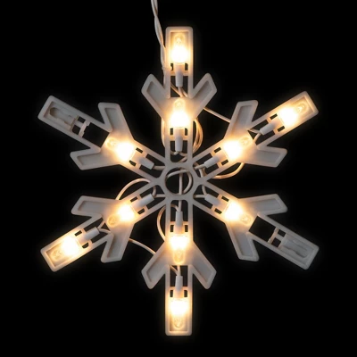 Northlight Twinkling Icicle Snowflake Christmas Lights - Clear - 8.6' White Wire - 100ct 6 Northlight Twinkling Icicle Snowflake Christmas Lights - Clear - 8.6' White Wire - 100ct - Image 4