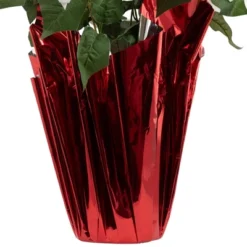 Northlight 26" White Artificial Christmas Poinsettia In Red Wrapped Base -Northlight GUEST a5ffe649 2329 412d b16f 13139f8caa12