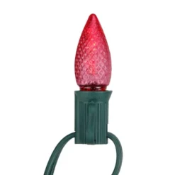 Northlight Pack Of 4 Faceted Transparent Red LED C7 Christmas Replacement Bulbs