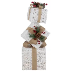Northlight 25.25" LED Lighted White And Beige Stacked Gift Boxes Christmas Decoration -Northlight GUEST a945d4d6 fbc6 433e bf7f 44d4f985101f