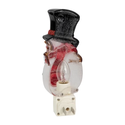 Northlight 6.5" White And Red Snowman In Black Top Hat Christmas Night Light 6 Northlight 6.5" White And Red Snowman In Black Top Hat Christmas Night Light - Image 4