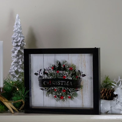 Northlight 14" Black Framed 3D "Merry Christmas" LED Christmas Box Decor 3 Northlight 14" Black Framed 3D "Merry Christmas" LED Christmas Box Decor