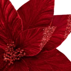 Northlight 24" Red Glittered Poinsettia Christmas Stem Spray -Northlight GUEST ae491ca8 0276 462b 9ab2 f47559865d99