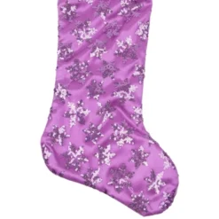 Northlight 19" Purple Sequin Snowflake Christmas Stocking With White Faux Fur Cuff -Northlight GUEST b4919c09 adeb 40e4 93e1 c5b3af83b9b6