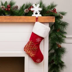 Northlight Reindeer And Snowflake Sequin Christmas Stockings - 20" - Red And White - Set Of 2 -Northlight GUEST b622bf49 6d7d 4c7d afe6 347d9c5a3555