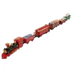 Northlight 22pc Red Battery Operated Lighted And Animated Christmas Train Set With Music And Sound