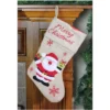 Northlight 19" Beige And Red Santa Claus Embroidered Christmas Stocking -Northlight GUEST b782684c 471a 4757 ae65 9facbed4a405